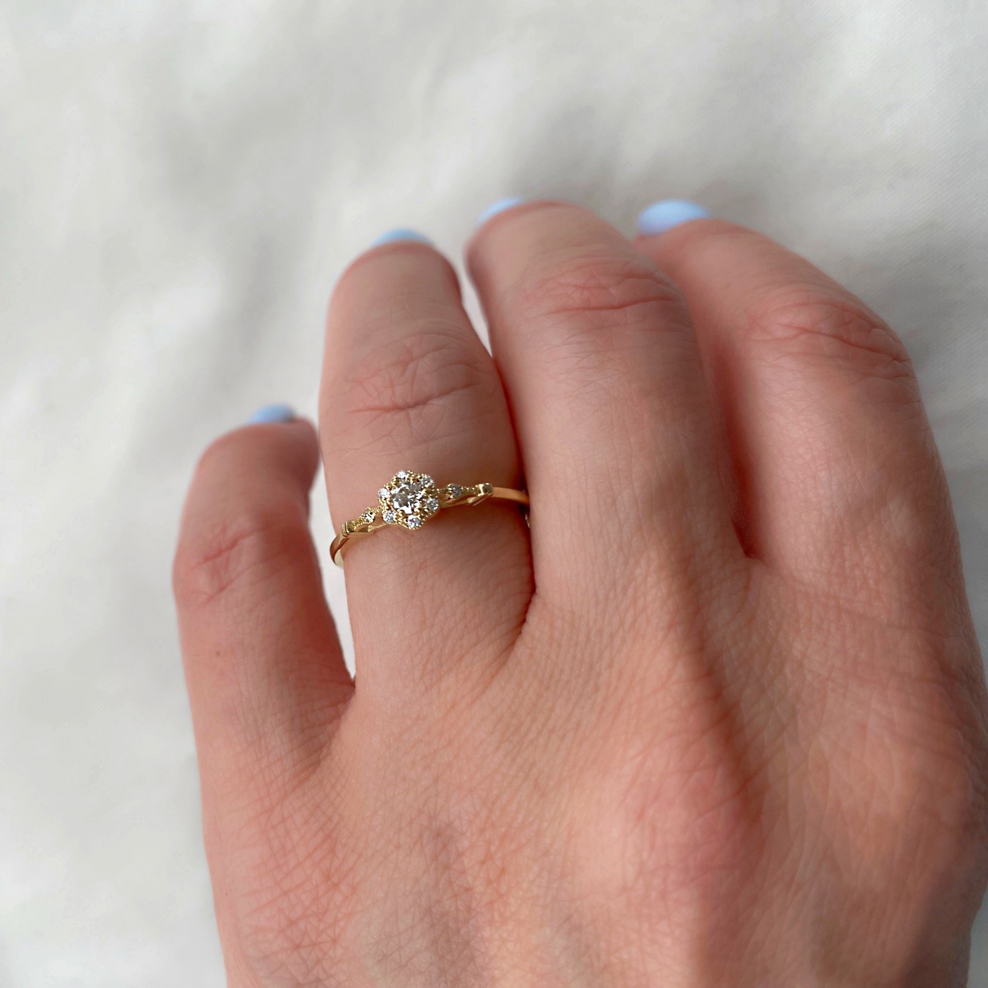 Art Deco Pırlanta Tektaş Yüzük