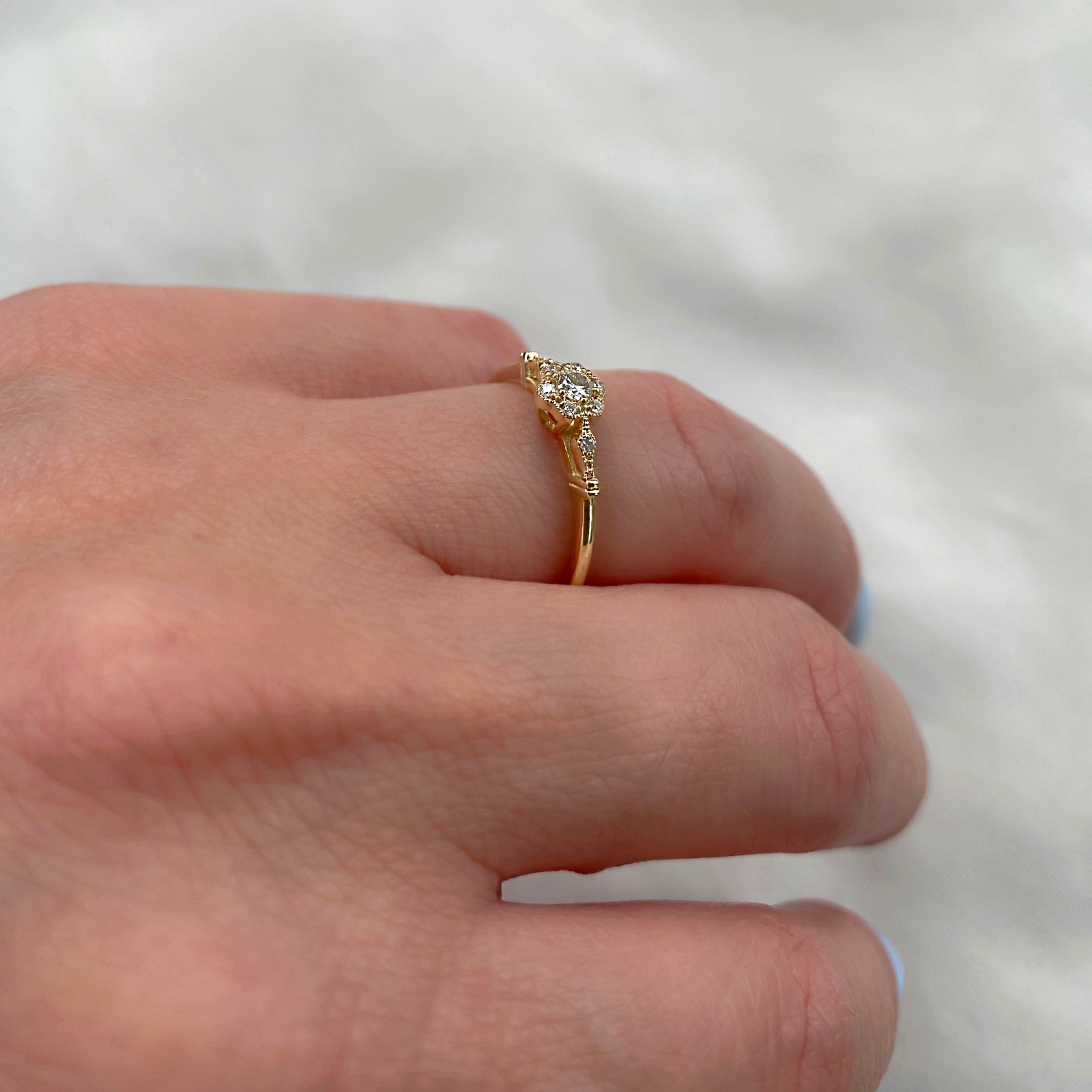 Art Deco Pırlanta Tektaş Yüzük