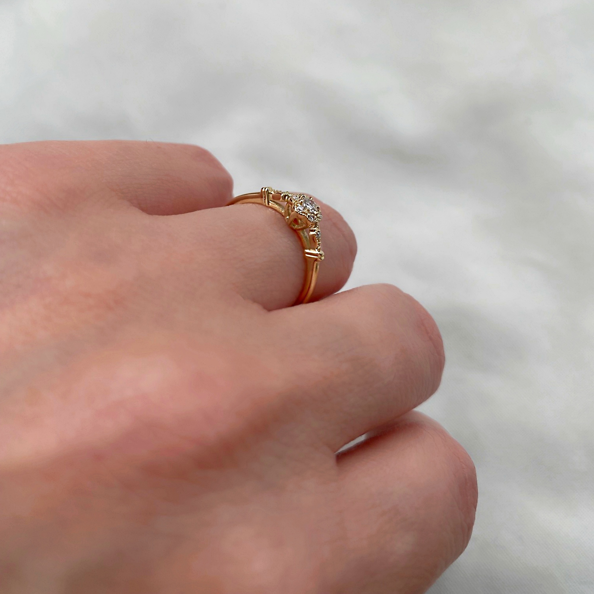 Art Deco Pırlanta Tektaş Yüzük