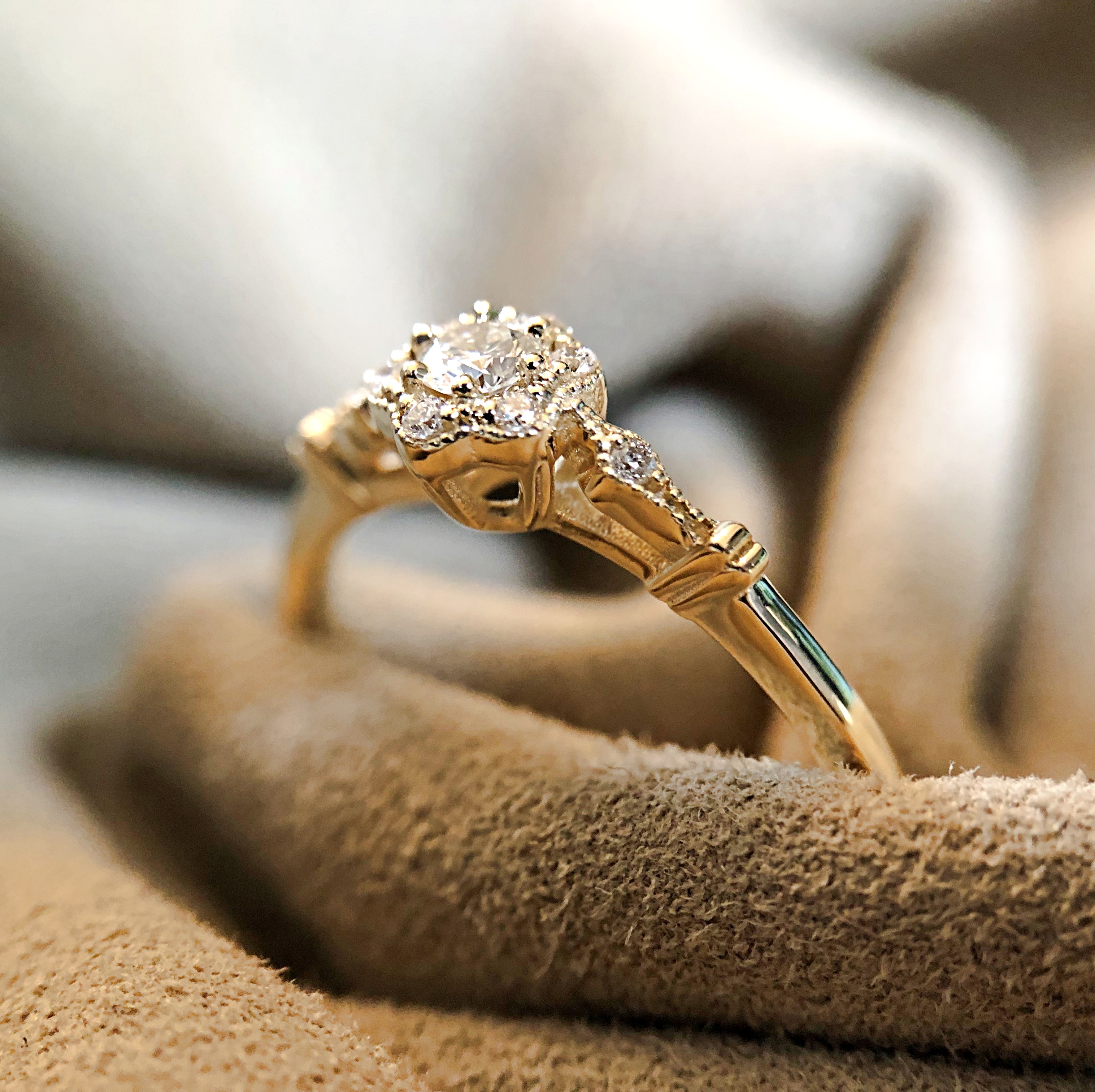 Art Deco Pırlanta Tektaş Yüzük