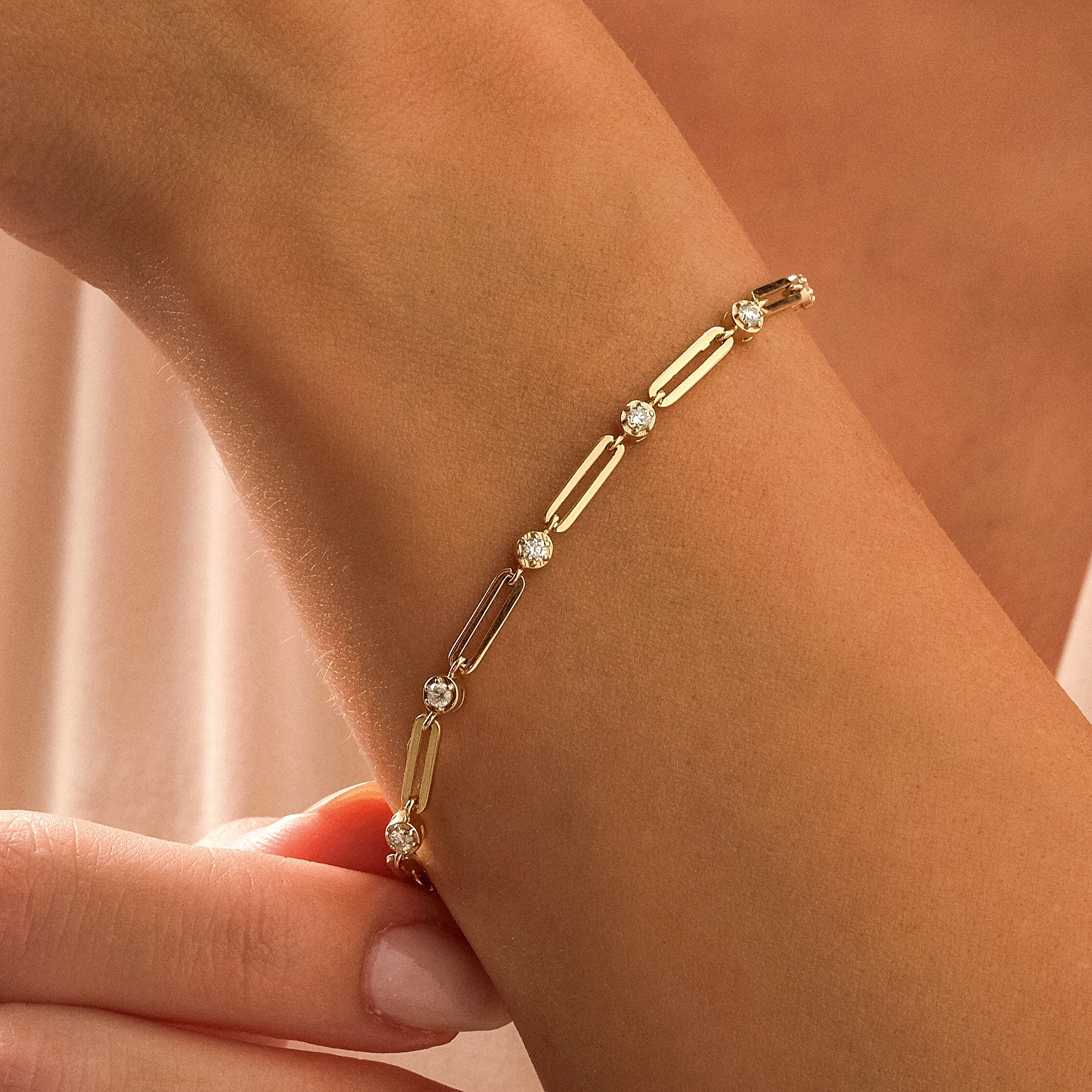 Pırlantalı 14k Altın Bileklik