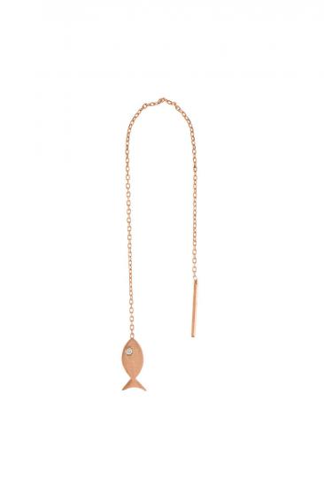 Pırlanta Küpe, Balık Küpe, Altın Küpe, Nuumu Jewelry