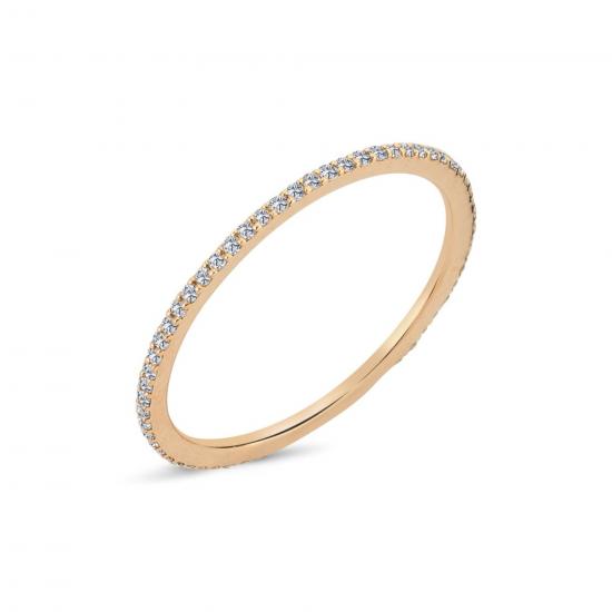 Pırlantalı Tamtur Yüzük, İnce Pırlanta Tamtur Yüzük, Minimalist Pırlantalı Yüzük, Günlük Altın Yüzük, Nuumu Jewelry