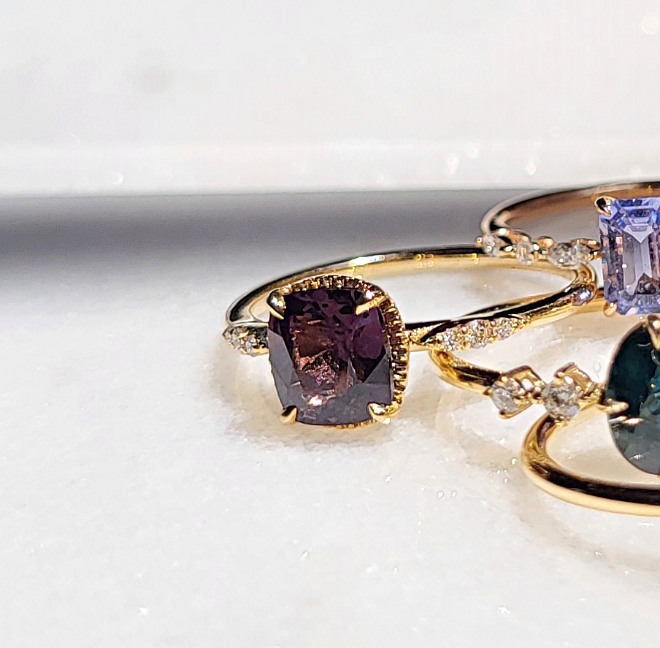 Spinel Taşlı Pırlantalı Yüzük