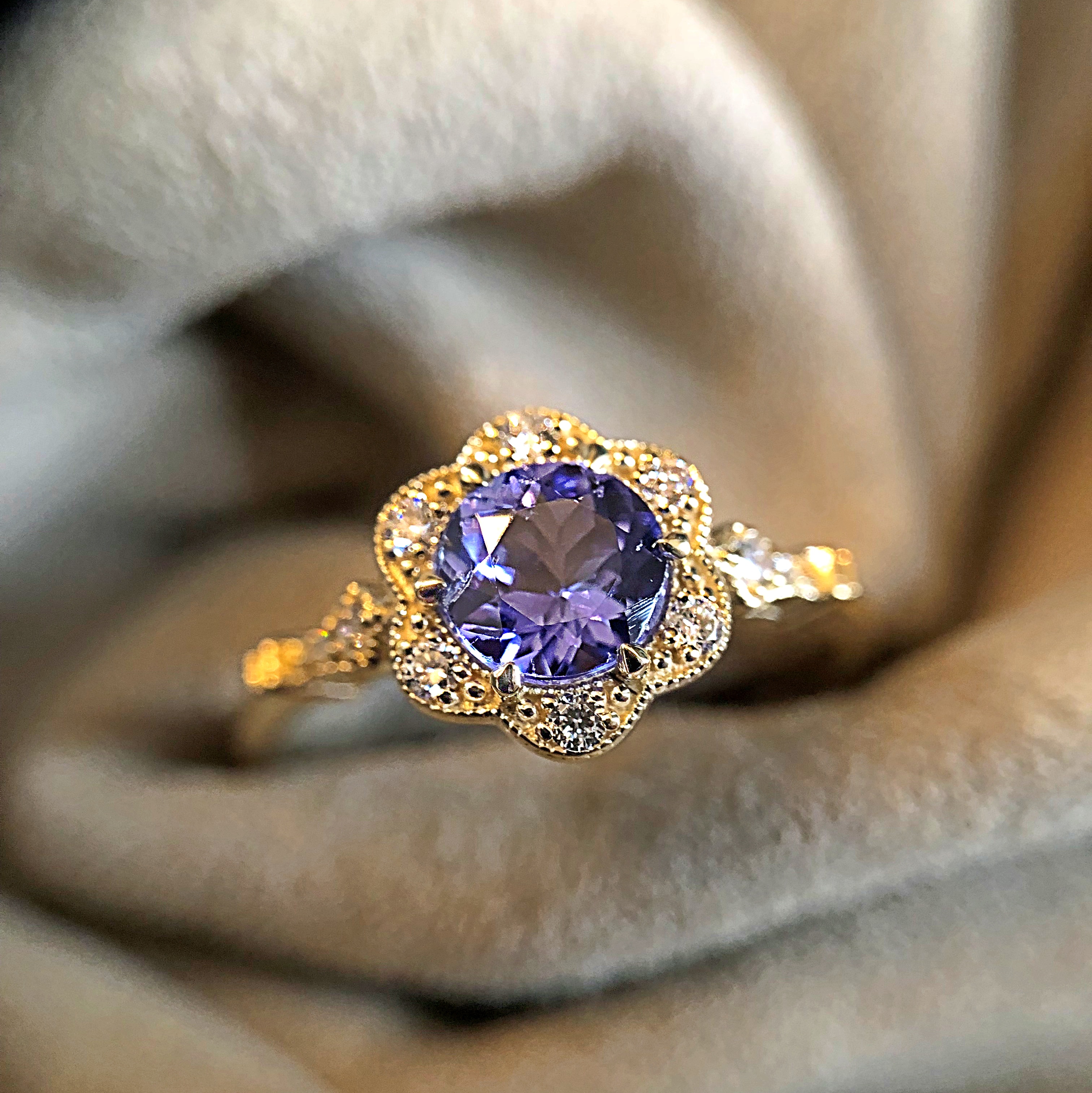 Art Deco Tanzanit ve Pırlanta Yüzük