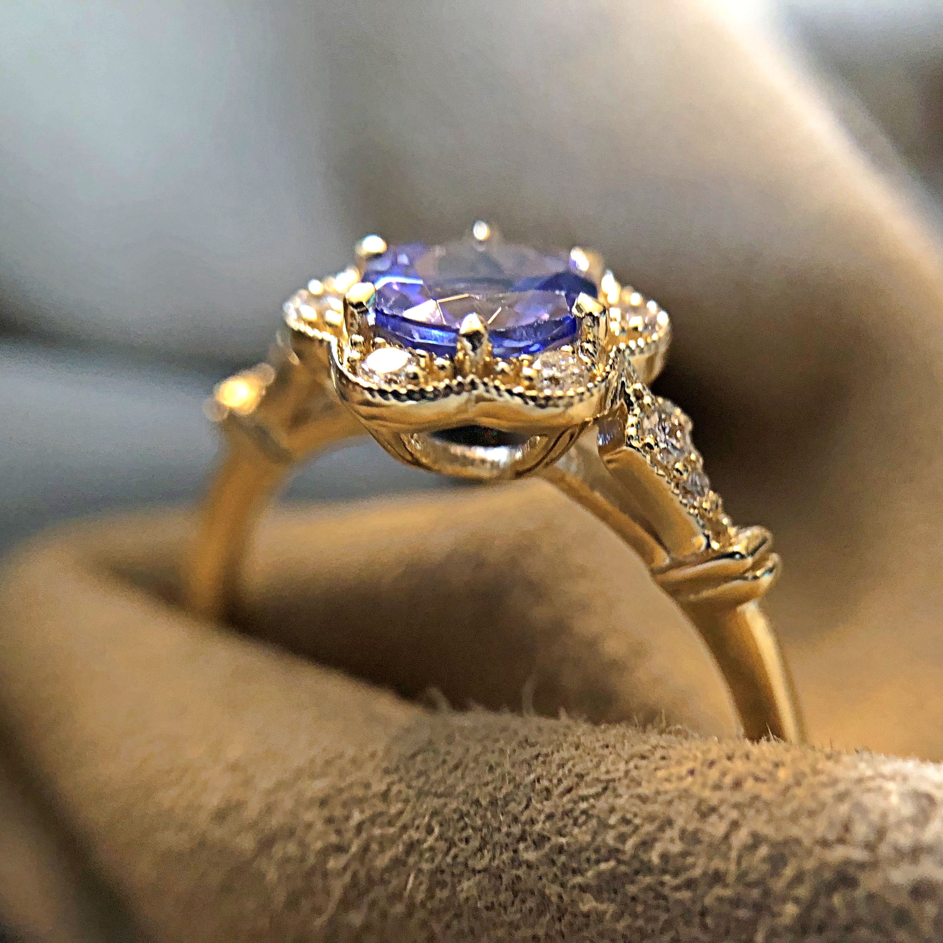 Art Deco Tanzanit ve Pırlanta Yüzük